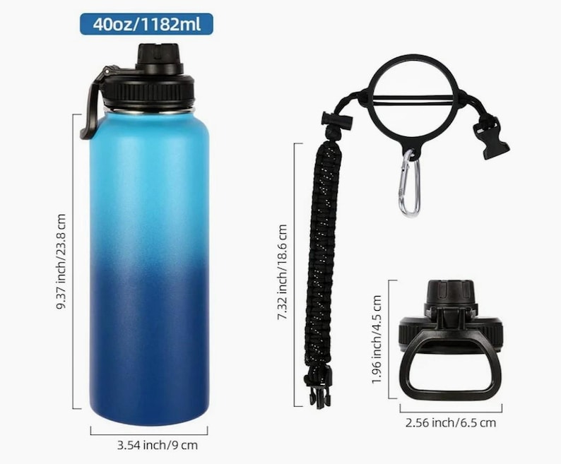 40oz Personalized Insulated Stainless Steel Water Bottle