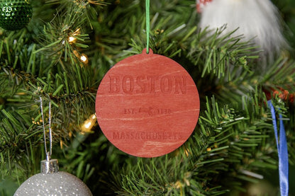 Boston Massachusetts 1630 Wood Ornament
