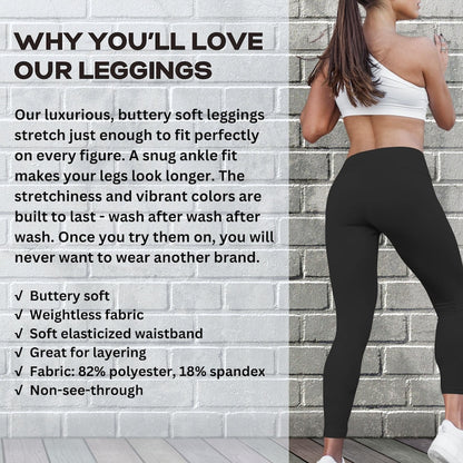 Black High Waisted Leggings, Women's Everyday Yoga Leggings
