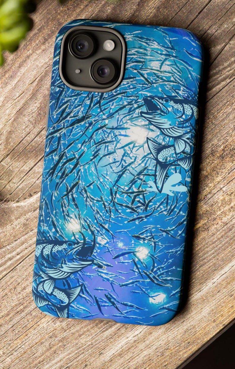 Ocean Blue Fishing Lure Phone Case – Nautical Swirl Design