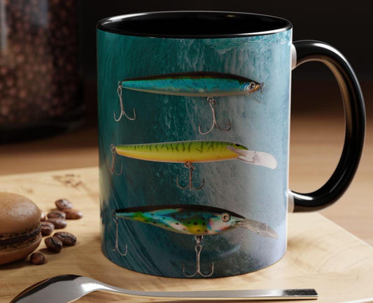 Fishing Lure Coffee Mug, Fisherman Gift Mug, Saltwater Lure Cup, Personalized Fishing Mug, Tackle Lover Gift, Outdoorsman Christmas Present