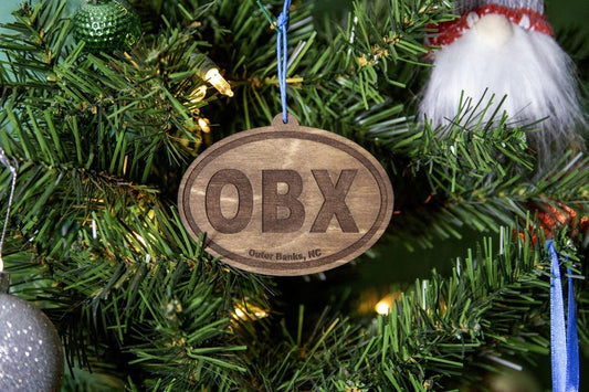 Custom OBX Outer Banks with 2025 on back Wood Ornament