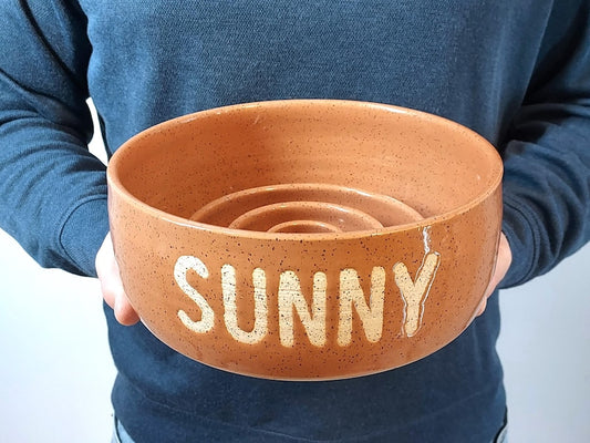 Slow Feeder Personalized Handmade Ceramic Dog Bowl | Custom Bowl | Customization | Puzzle Toy | Dog Feeder| Pottery | Healthy Eating
