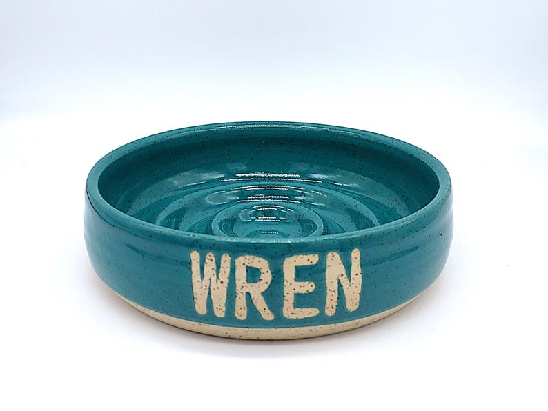 Personalized Slow Feeder Handmade Ceramic Cat Bowl | Custom Bowl | Custom Feeder Bowl | Customization | Pottery | Pet Feeder Bowl