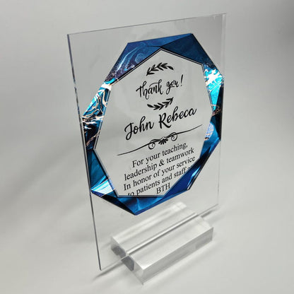 Personalized Employee Award, Retirement Appreciation, for Manager, Staff, Retirement Award Custom Award Plaque 6x8,4x6 inch , Thank you