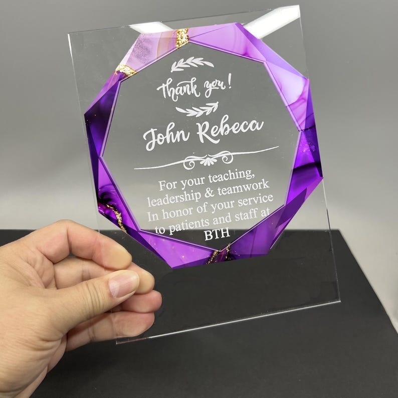 Personalized Employee Award, Retirement Appreciation, for Manager, Staff, Retirement Award Custom Award Plaque 6x8,4x6 inch , Thank you