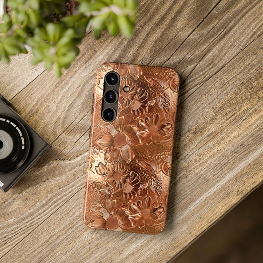 Floral Print iPhone Samsung Tough Case, Cottagecore Flower Phone Case, Cute Cover iPhone 16 15 14 13 12 11 Pro Max, Phone Accessory Gift