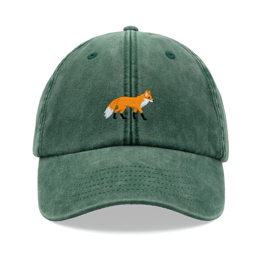 Fox Baseball Cap Vintage Washed Unisex Dad Hat Adjustable Faded Sports Sun Summer Beach Holiday Funny Animal Gardening