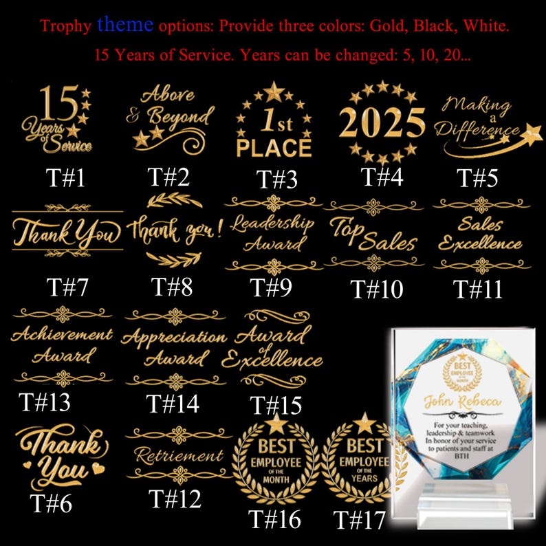 Personalized Employee Award, Retirement Appreciation, for Manager, Staff, Retirement Award Custom Award Plaque 6x8,4x6 inch , Thank you