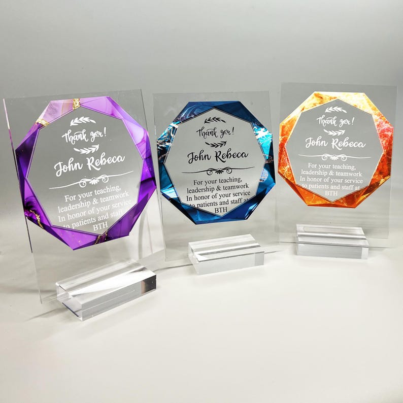 Personalized Employee Award, Retirement Appreciation, for Manager, Staff, Retirement Award Custom Award Plaque 6x8,4x6 inch , Thank you