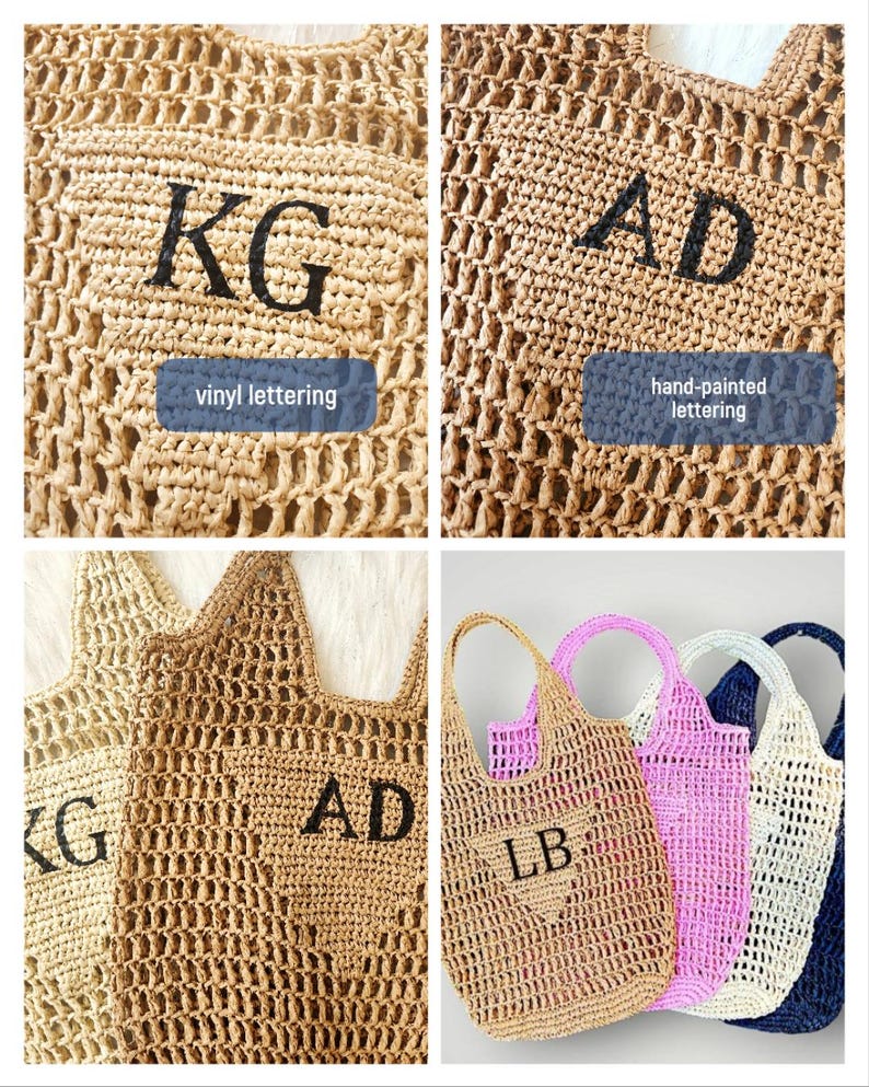 Personalized Straw Beach Bag Tote: Spring Break Bag, Beach Bachelorette Party Favor Girls Trip Idea