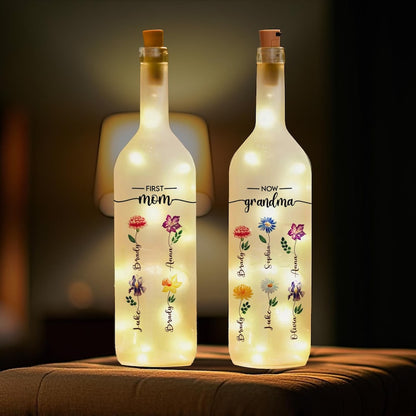 Personalized First Mom Now Grandma Bottle Lamp, Mothers Day Gifts, Birthday Gifts For Mom, Gifts For Grandma Birthday, Mom, Nana Gifts