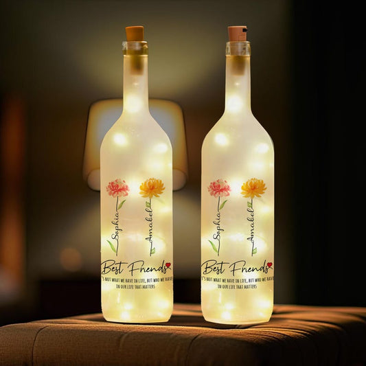 Personalized Best Friends Bottle Lamp, Best Friend Birthday Gifts For Women, Friends, Besties, Sister Gifts, Friendship Night Light Gifts