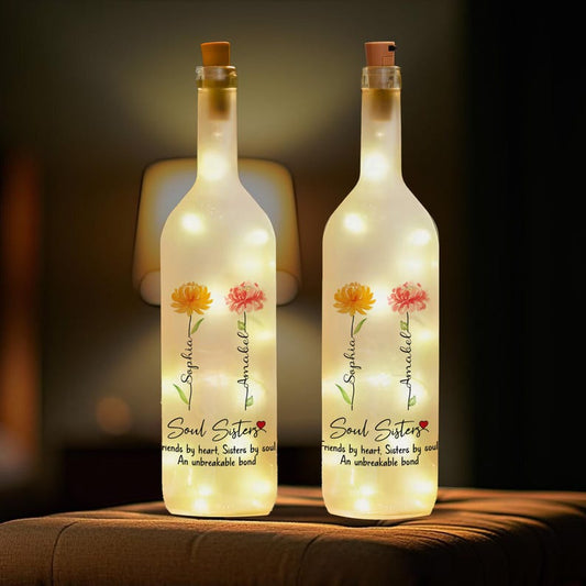Soul Sisters Gifts, Personalized Soul Sisters Bottle Lamp, Soul Sister Gifts For Women, Sister Gifts, Best Friend Gifts, Bestie Gifts