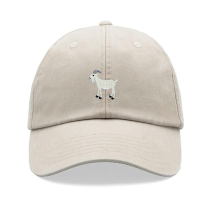 Goat White Baseball Cap Vintage Washed Unisex Dad Hat Adjustable Faded Sports Sun Summer Holiday Farm Farmer Funny Greatest Of All Time