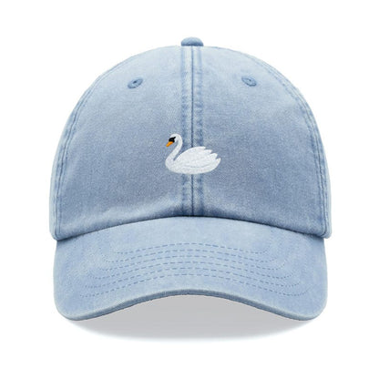 White Swan Baseball Cap Vintage Washed Cotton Unisex Dad Hat Adjustable Funny Faded Sports Sun Bird Summer Holiday Funny