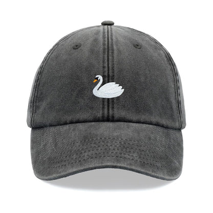 White Swan Baseball Cap Vintage Washed Cotton Unisex Dad Hat Adjustable Funny Faded Sports Sun Bird Summer Holiday Funny
