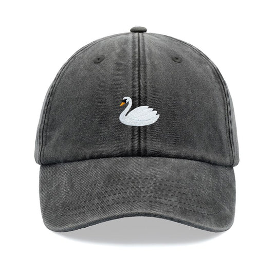 White Swan Baseball Cap Vintage Washed Cotton Unisex Dad Hat Adjustable Funny Faded Sports Sun Bird Summer Holiday Funny