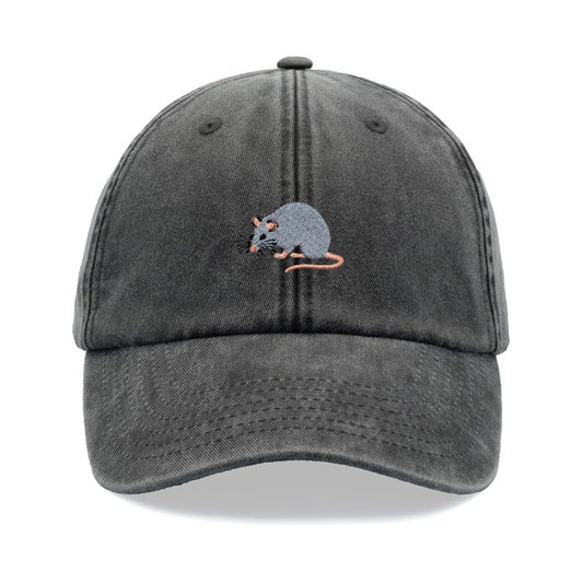 Rat Baseball Cap Vintage Washed Cotton Unisex Dad Hat Adjustable Funny Faded Sports Sun Summer Holiday Funny Animal