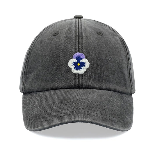 Pansy Flower Baseball Cap Vintage Washed Cotton Unisex Dad Hat Adjustable Funny Faded Sports Sun Mothers Day Mum Cute Summer Gardener