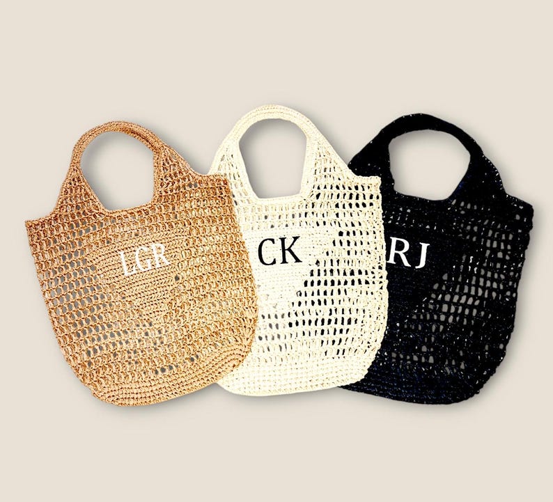 Personalized Straw Beach Bag Tote: Spring Break Bag, Beach Bachelorette Party Favor Girls Trip Idea