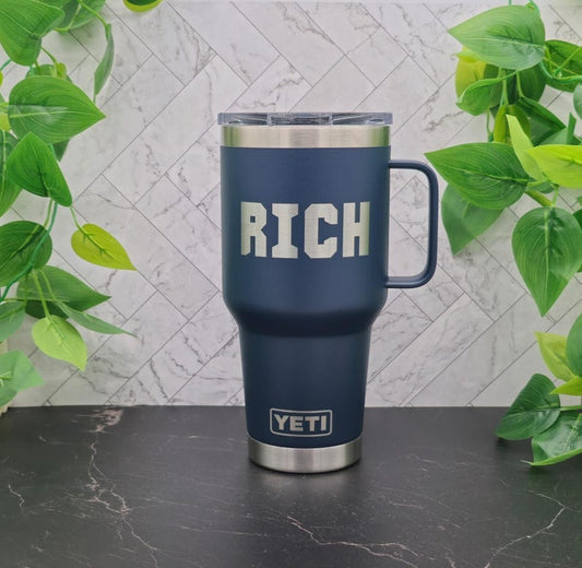 Engraved YETI 30oz Travel Mug with Handle, Custom Coach/Teacher Gift