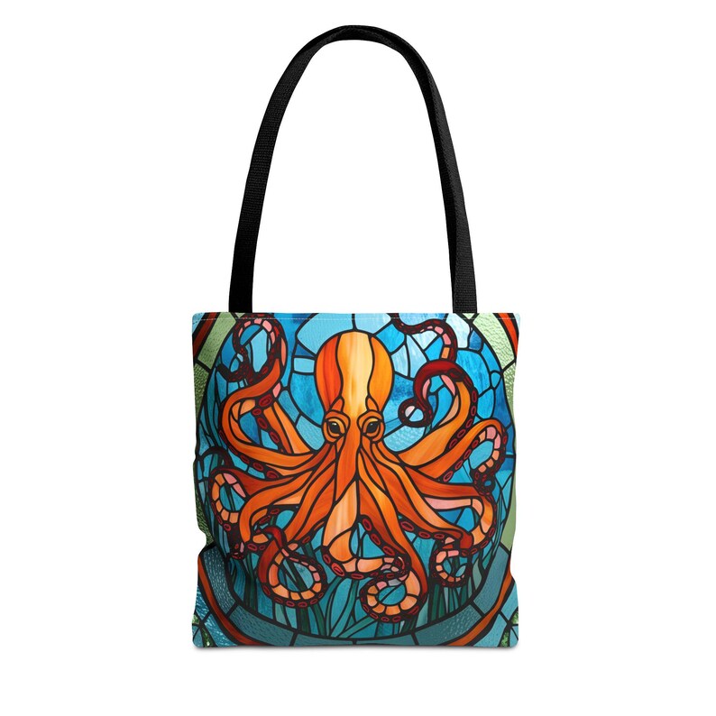 Octopus Bag, Marine Lover Gift, Beach Lover Bag, Mother's Day Gift, Ocean Tote, Stained Glass Tote, Vacation bag, Travel Bag, Octopus lovers