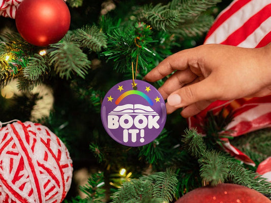BOOK IT! Ornament, Christmas Tree Ornament, 80s 90s Nostalgia Gift, Book Lovers, Holiday Decor, Pizza Hut, Reading Gift, Funny Teacher Gift