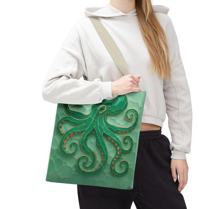 Coastal Octopus Tote Bag, Beach Tote Ocean Bag, Nautical Sea Life Bag, Coastal Market Tote, Ocean Lover Gift, Summer Beach Bag