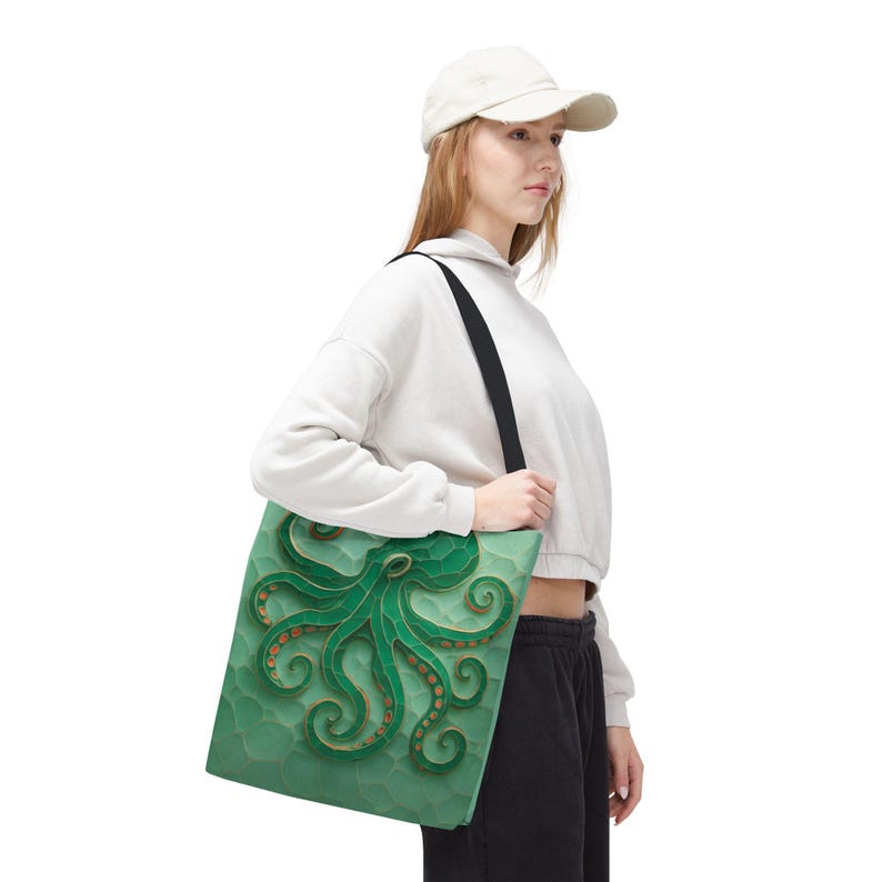 Coastal Octopus Tote Bag, Beach Tote Ocean Bag, Nautical Sea Life Bag, Coastal Market Tote, Ocean Lover Gift, Summer Beach Bag