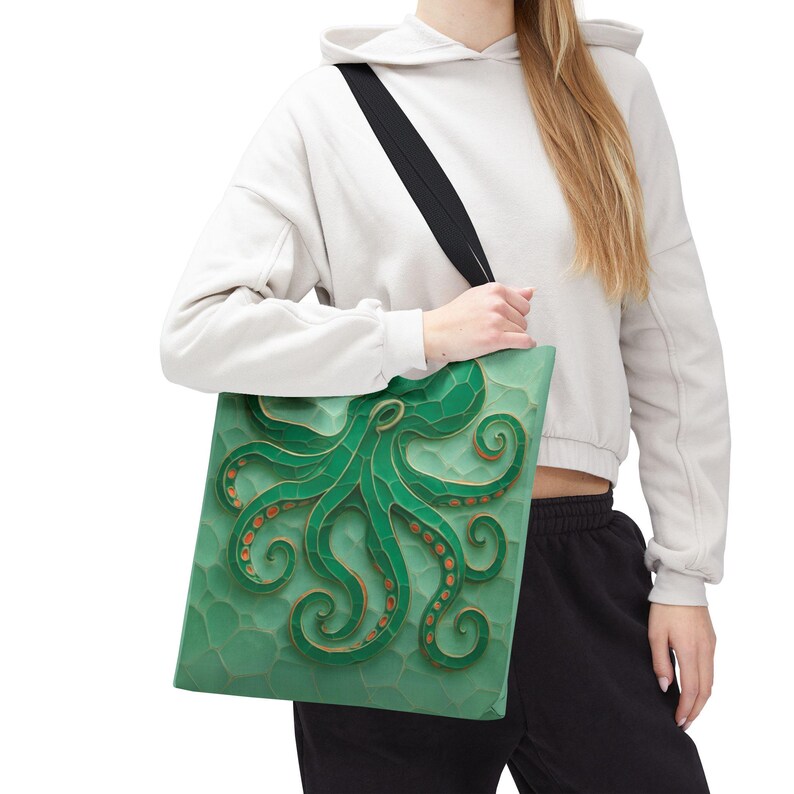 Coastal Octopus Tote Bag, Beach Tote Ocean Bag, Nautical Sea Life Bag, Coastal Market Tote, Ocean Lover Gift, Summer Beach Bag