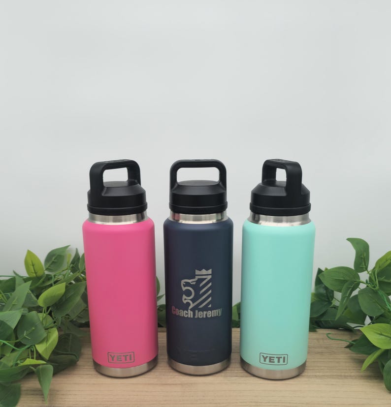 Custom Engraved Yeti 36oz Water Bottle, Personalized Sports Rambler