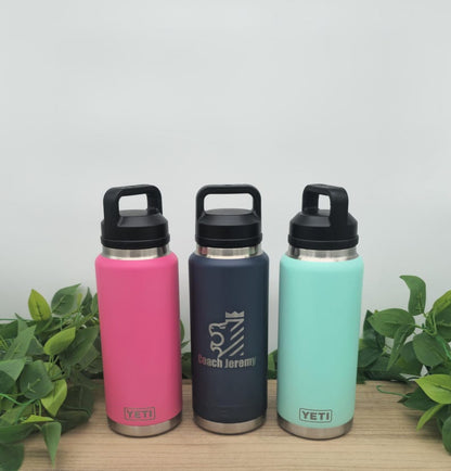 Custom Engraved Yeti 36oz Water Bottle, Personalized Sports Rambler