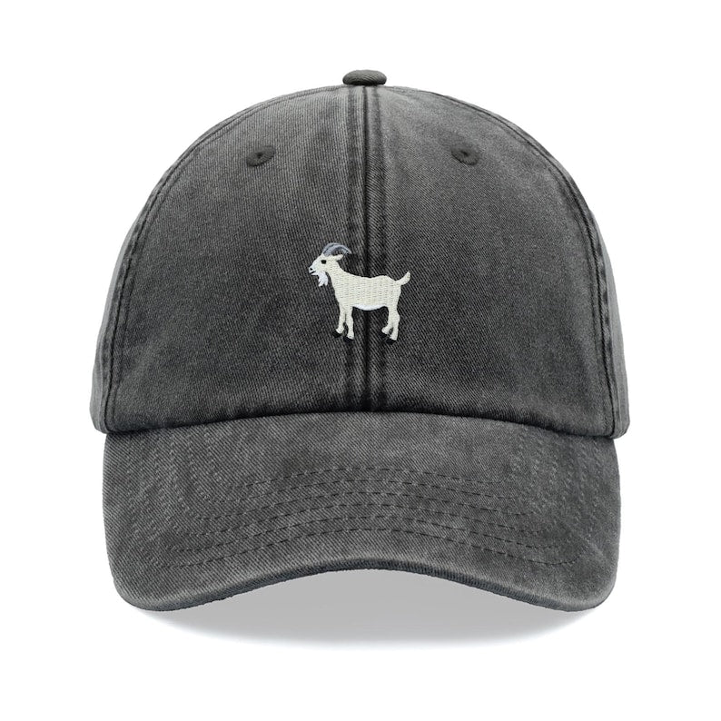 Goat White Baseball Cap Vintage Washed Unisex Dad Hat Adjustable Faded Sports Sun Summer Holiday Farm Farmer Funny Greatest Of All Time