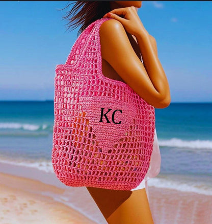 Personalized Straw Beach Bag Tote: Spring Break Bag, Beach Bachelorette Party Favor Girls Trip Idea