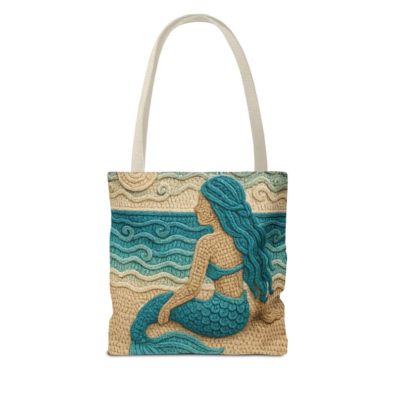 Boho Mermaid Beach Tote Bag, Ocean Lover Gift, Summer Bag, Beach Day Out, Mermaid Core, Mothers Day gift, Beachy Gift for Mom, vacation bag