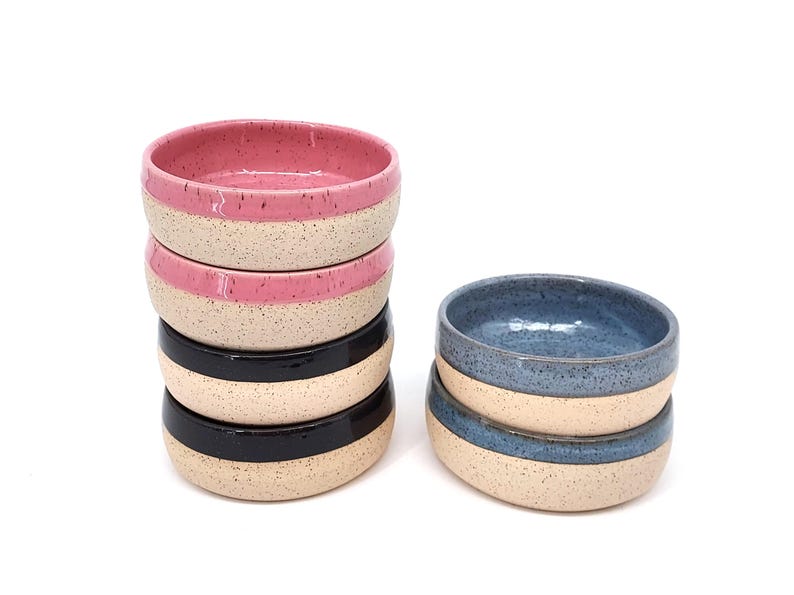 Food or Water 1/3 Dip Handmade Ceramic Dog Bowl | Pottery | Dog Feeder