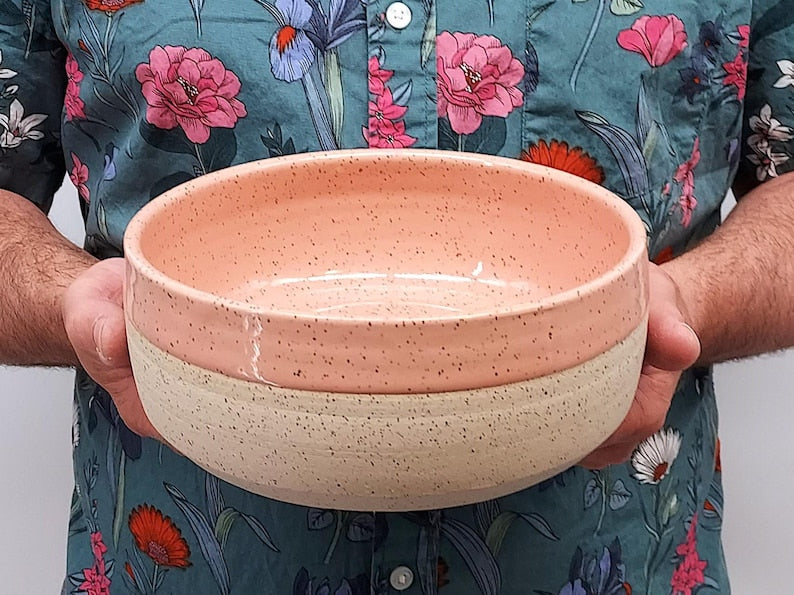 Food or Water 1/3 Dip Handmade Ceramic Dog Bowl | Pottery | Dog Feeder