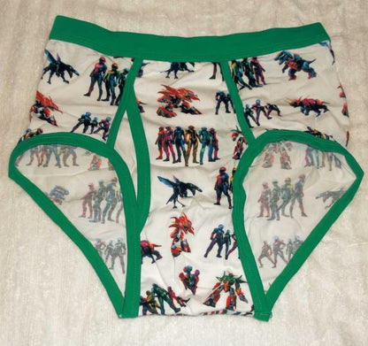 Men's Pattern / Cartoon / Colored Waistband Adult Briefs Underwear S, M, L - ABDL Undies Tighty Whities with Prints