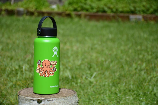 Multitasking Octopus Sticker: Funny Waterproof Vinyl Decal