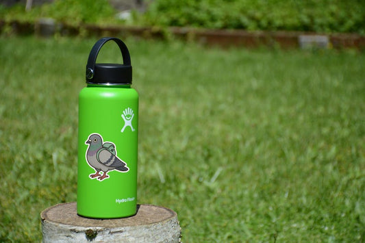 Funny Pigeon with Backpack Vinyl Sticker – Waterproof Bird Decal