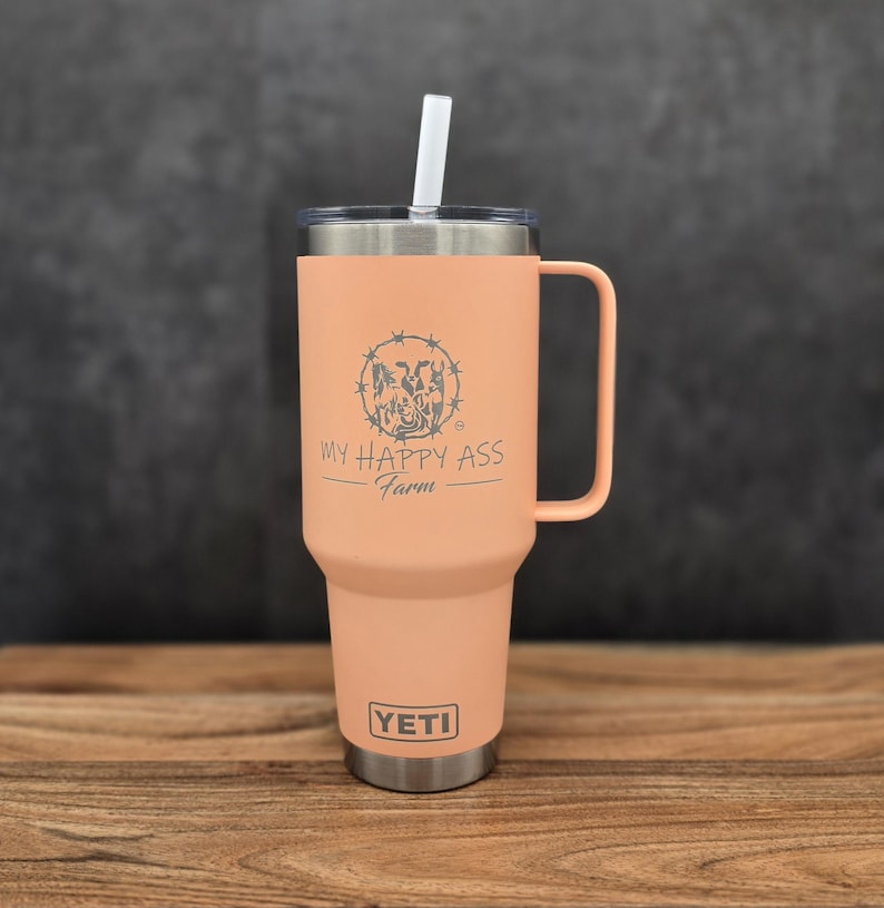 Personalized YETI 42oz Mug – Custom Laser Engraved Tumbler with Straw