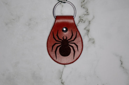 Spider Leather Keychain