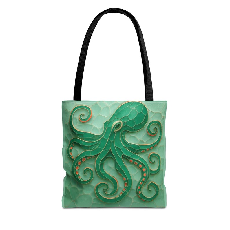 Coastal Octopus Tote Bag, Beach Tote Ocean Bag, Nautical Sea Life Bag, Coastal Market Tote, Ocean Lover Gift, Summer Beach Bag