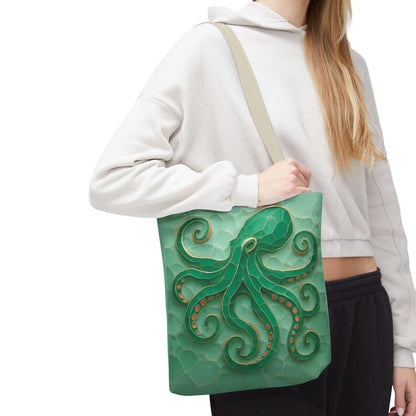 Coastal Octopus Tote Bag, Beach Tote Ocean Bag, Nautical Sea Life Bag, Coastal Market Tote, Ocean Lover Gift, Summer Beach Bag
