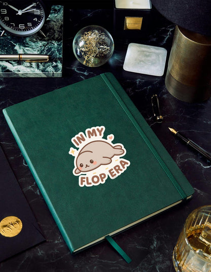 In My Flop Era Sticker – Cute Kawaii Seal Vinyl Decal, Funny Lazy Vibes Aesthetic for Laptop, Water Bottle, or Mental Health Humor