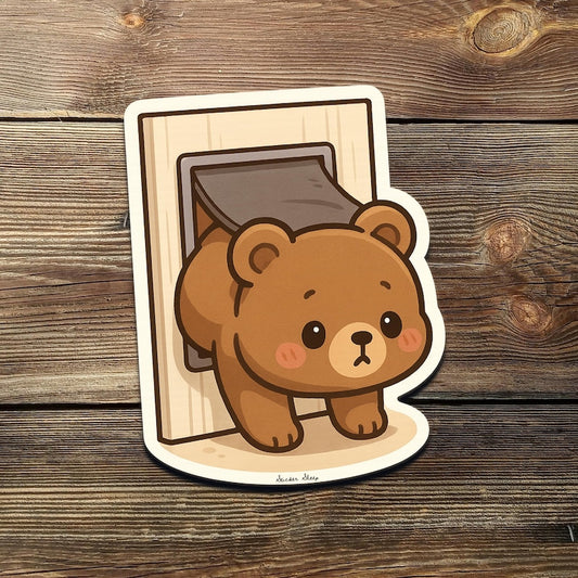 Chubby Bear Vinyl Sticker | Kawaii Funny Waterproof Decal