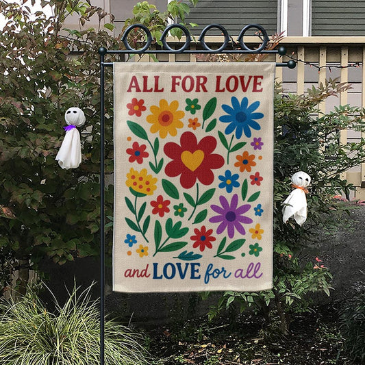 Floral Garden Flag: Inclusive Pride Love for All Yard Decor