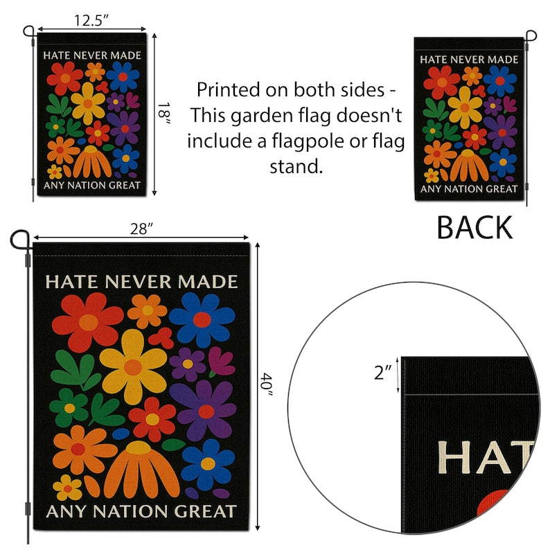 Floral Equality Garden Flag: Progressive Political Yard Decor