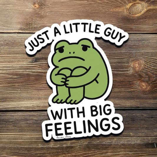 Sad Frog Vinyl Sticker: Mental Health Mood Decal
